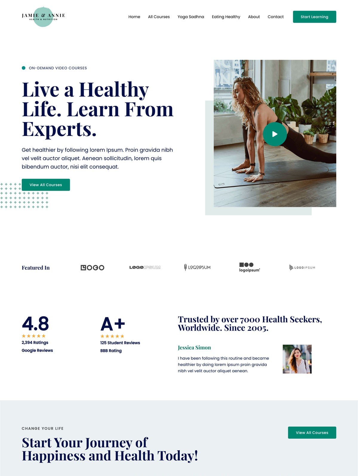 online healthcoach website demo